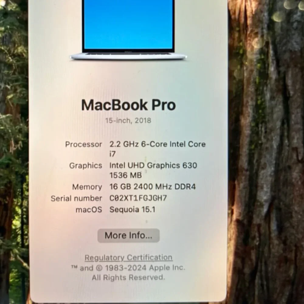 MacBook Pro 15” 2018 with TouchBar
